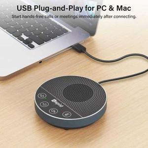 USB&Type-C 스피커폰 마이크, 터치 버튼 360 ° 회의용 스카이프 줌 컴퓨터 전방향 픽업