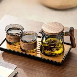 티포트 커피잔 투명 홈카페 내열유리 모던 종 보온 찻잔