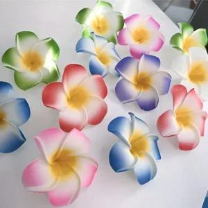 6cm 하와이 플루메리아 꽃핀 셀프웨딩 집게헤어핀 인조꽃 머리핀 계란꽃