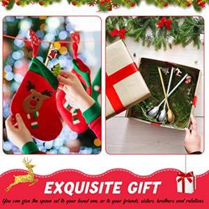 크리스마스 장식 스테인레스 스틸 커피 스푼, 펜던트 수프 티 디저트 6 개