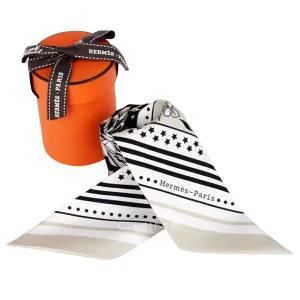 스카프 트윌리 실크 Festival des Amazones twilly 베이지/블랙