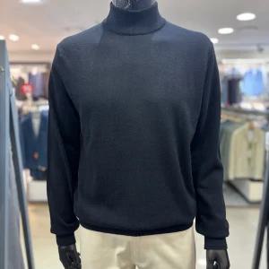 [레노마 옴므]F/W 블랙 울 캐시미어 시그니처 반목 니트 QHMKT59_BP