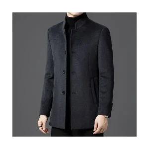 남성 코트 모직 가을 겨울 차이나 울 캐주얼 보온 OP4