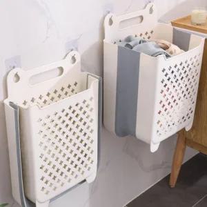 벽걸이 접이식 빨래 바구니 공간활용 다용도 바스켓
