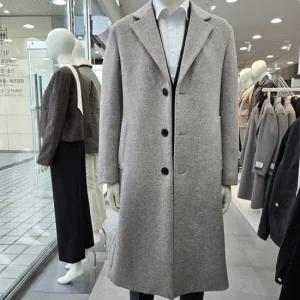 남자코트 겨울코트 모혼방 롱코트 루즈핏 ABE4CG1103-LBE_OD