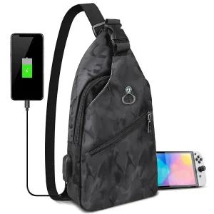 Sling Crossbody Backpack for Nintendo Switch/2/Lite/OLED Portable Waterproof Shoulder Chest Carrying