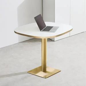 골드 테이블 2인식탁 (800둥근사각+사각다리) HW102