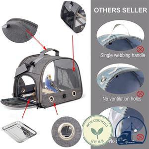 앵무새 캐리어 가방 새장에 대 한 농 어와 배낭 측면 창 접이식 Budgie Samll 애완 동물 여행 케이지