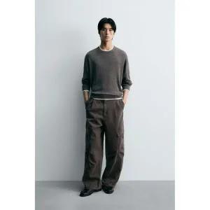 자라 ZARA 플리츠 카고 팬츠 - 다크 그레이