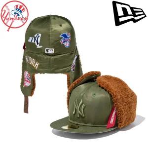 뉴에라 알파 인더스트리즈 올리브 그린 도그 이어 뉴욕양키즈 야구모자 귀달이 스냅백 대두캡