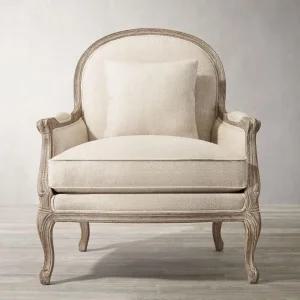 빈티지 가구 원목 엔틱소파 의자 1인 프렌치 라운지 윙체어