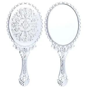 휴대용 엔틱 패턴 손거울 대 1P 손잡이 타원형 거울