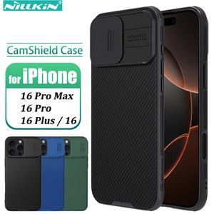 iPhone 16 Pro Max 16 Pro 16 Plus 16 CamShield Pro 휴대폰 케이스용 Nillkin 케이스 슬라이딩 카메라 커버가 있는 PC TPU