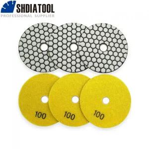 전동드릴광택패드 유막제거 SHDIATOOL 6개 다이아몬드 수지 본드 건식 연마 패드 4