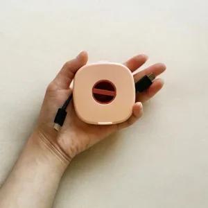 충전선정리 휴대용 이어폰 줄감개 케이스 핑크 케이블수납케이스 충전케이블정리