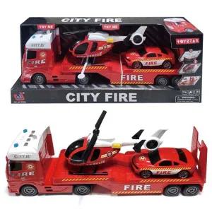 데코앤 사운드 자이언트 소방 트레일러 미니카 작동