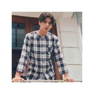 [솔브]비너스 정상 커플 이지웨어 선염 기모체크 이지핏 남성 상의 VEV3963M A_P407631608