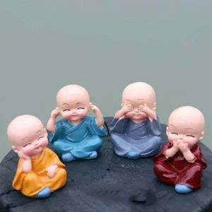 미니 불상 동자승 4종 세트 장식품 자동차 아기 부처 불교 소품 용품 인형 인테리어