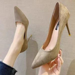 인기상품 여성 봄 가을 굽9cm 스웨이드 하이힐 킬힐 여자구두 [WCCA1F8_250918]