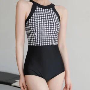 여성수영복 남성수영복 여성 모던 시크한 하운드패턴 예쁜 원피스 수영복