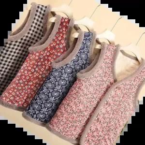 꽃조끼 할머니조끼 꽃무늬 누빔 촌캉스 김장조끼 M12955