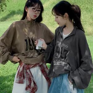 핫핑 [하이넥&오픈넥] 제이지 오버핏 카라 반집업 긴팔맨투맨