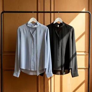 핫핑 [하객룩/고퀄리티][LOVB] L-1450 브이넥 타이 블라우스