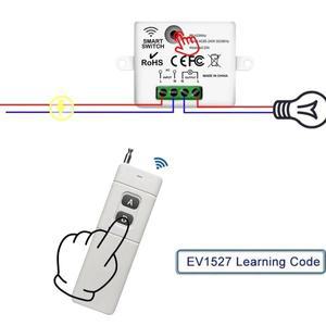 샤인무역 RF433MHz 무선 원격 제어 전등 스위치 AC110V 220V 미니 릴레이 수신기(LED 전구 제어용 온오프