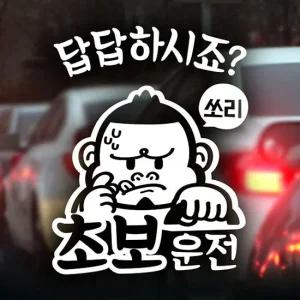 자동차 초보운전 주의 반사스티커 안전 운전 표시판 쏘리 시트지 자동차스티커