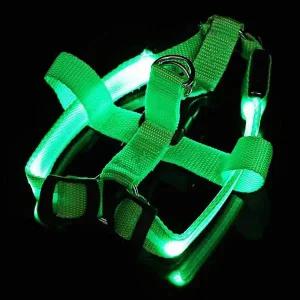 강아지 가슴줄 하네스 개 LED 대형 견 산책 리드줄