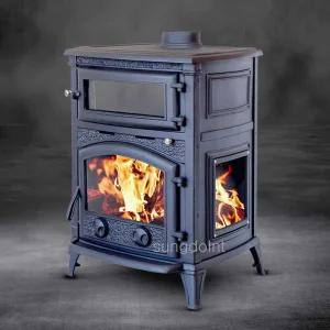 엔틱 주물 화목난로 대형 No.094 (35py) 오븐 벽난로 3면내열유리창 난방기 장작