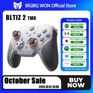 BIGBIGWON Blitz 2 Pro 무선 블루투스 게임 패드 체성 감각 컨트롤러 NS PC 스팀 게임용 맞춤형 2000HZ TMR 조이스틱