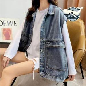 루즈핏 데님 조끼 캐주얼 체형 보완 스타일리쉬