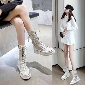 여름 망사 부츠 메쉬 매쉬 플랫 롱부츠 시스루플랫 앵클