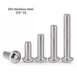 호환  UNC 스테인리스 스틸 알렌 육각 소켓 단추 헤드 나사 볼트 38 인치-16 US 나사 304 4 개