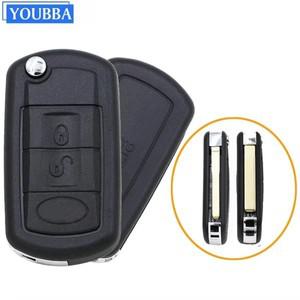 YOUBBA 교체용 접이식 자동차 키 케이스, 랜드로버 레인지로버 스포츠 LR3 디스커버리용, 3 버튼 원격 쉘