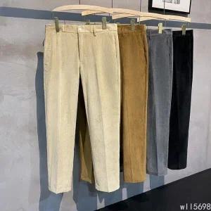 남성 코듀로이 팬츠 골덴 바지 슬랙스 일자 빅사이즈 9부 겨울 골지 오피스 캐주얼 빈티지 