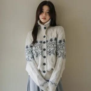 [시크폭스] 오브노르딕 카라 울 니트 가디건_54CA989