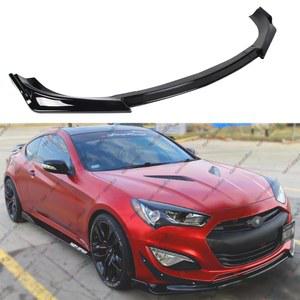 2013-2016 현대 제네시스 쿠페와 호환 휠엑스 프론트 범퍼 립 에어 댐 로어 친 스포일러 스플리터 핏 2014-2015 2016 프로텍션 바디 키트(글로스 블랙)