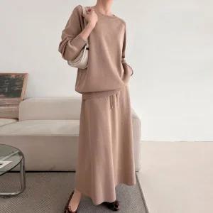 긴팔 니트 스커트 세트 투피스 코디 가을 여자 하객룩