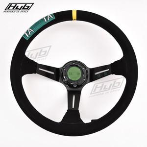 튜닝 블랙 스티어링 휠, 깊은 접시 게임 스포츠 레이싱 350mm, 14 인치