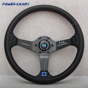 14인치/350mm 유니버설 카본 필름 스티어링 휠 JDM 레이싱 스포츠