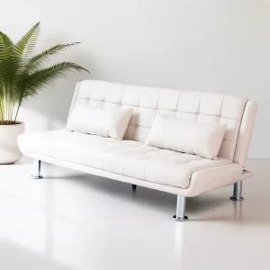 온기 소파베드 PU아이보리 3단 각도조절 폴딩형 침대 겸용 생활방수 패브릭 원룸 신혼 자취 3인용