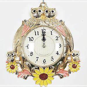 금도금 해바라기 쌍부엉이 무소음 인테리어 벽시계 부엉이시계 해바라기시계 추시계 앤틱벽시계