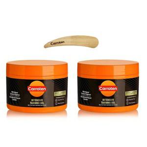 캐로튼 인텐시브 태닝 젤 브라우닝 제 기름지지 않고 당근과 오일로 방수 수분 및 비타민 A E 5 Fl Oz 2팩 + 주걱