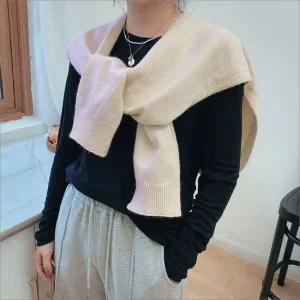 [오노마] ONM 어깨숄 니트 케이프 레이어드 무지 어부바 숄 페  41578255)