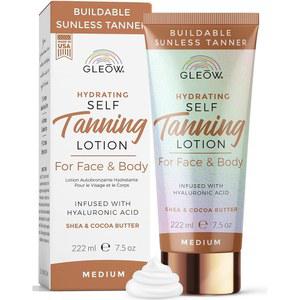 글로우 셀프 태너 미디엄 페이스 앤 바디용 태닝 로션 무독성 선리스 점진적 히알루론산 7.5온스