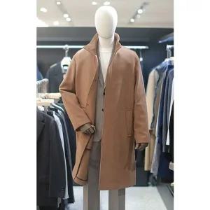 [갤러리아] 지이크 FW 베이지 캐시미어 혼용 세미오버핏 하이넥 코트 PFH7066