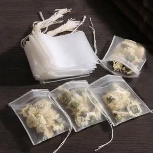 일회용 차 주입기 필터 백, 스트링 치유 도장, 식품 등급 부직포 원단 향신료 티백, 100