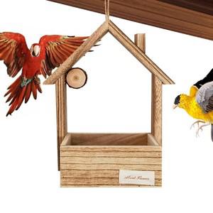 새먹이통 집 - 나무 휴대호환  새집 | 대용량 야생 조류 먹이주기 관찰호환  걸이 피더